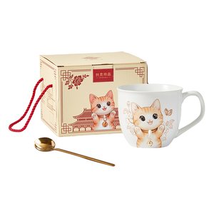 共禾京品宫廷萌猫马克杯陶瓷水杯