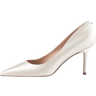 7or9黄龄明星同款婚鞋女鞋白色高跟鞋大码新娘秀禾浅口单鞋思慕雪