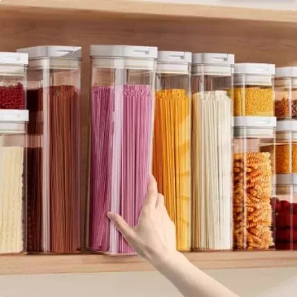 面条收纳盒食品级密封罐五谷杂粮收纳筒家用意面粉条储物罐挂面桶