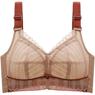 黛安娜文胸大胸显小调整型收副乳性感蕾丝大码全罩杯薄款内衣女