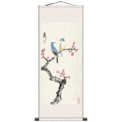 谢稚柳卷轴茶楼风水酒店包厢国画