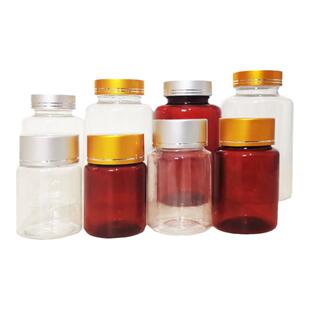 50/100/200/250ml克毫升金属盖塑料瓶透明带盖小瓶分装瓶空药瓶子