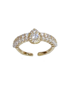 新中式镶钻珍珠葫芦开口戒