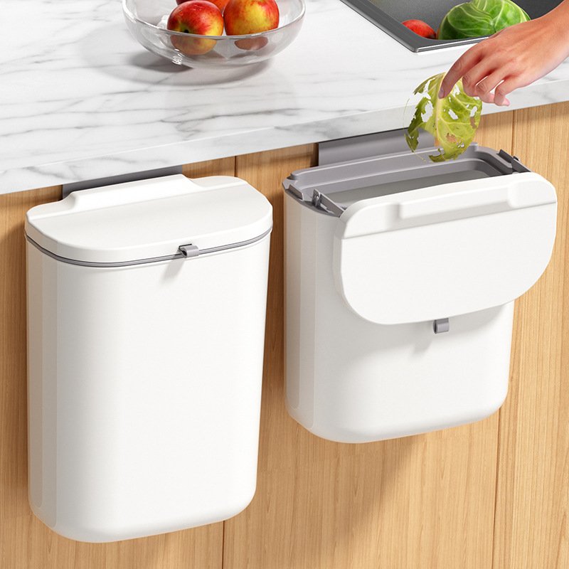 厨房垃圾桶壁挂式带盖厨悬挂筒号卫生间大专用桶余家用挂桶厕所墙