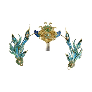 清月鹿鸣【精卫神女】古风二次元 cos凤凰青鸾神女风发冠头饰面饰