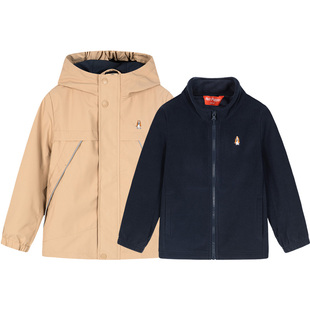 暇步士童装儿童春新品可拆卸外套男童三合一上衣女童休闲户外风衣