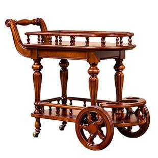 实木移动边几餐车茶水车家用置物架酒水车商务会客点心推车餐边架