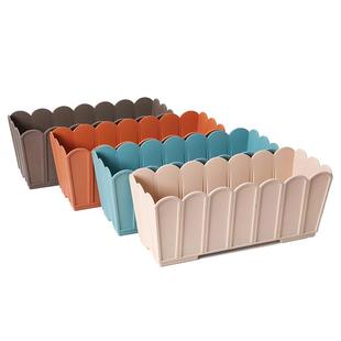 加厚树脂长方形栅栏花盆创意长条室外种植花箱阳台树脂特大种菜盆