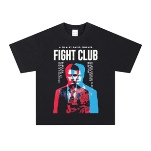 搏击俱乐部Fight Club电影复古印花纯棉透气长短袖美式连帽卫衣