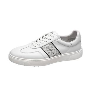 Goldlion/金利来男鞋2025新款休闲鞋真皮百搭小白鞋男厚底运动鞋