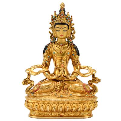 尼泊尔释迦族手工铜像全鎏金