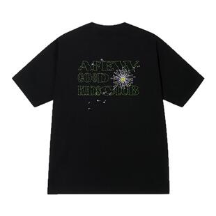 AFGK25SS蒲公英刺绣短袖T恤男女夏季美式休闲情侣国潮纯棉半袖tee