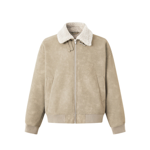 CH丨 皮毛一体仿麂皮夹克男冬季新款美拉德加厚羊羔毛外套