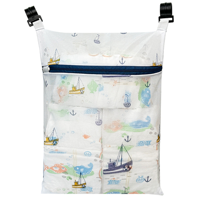 婴儿床围栏收纳挂袋宝宝纸尿裤储物袋子爬爬垫护栏床边玩具网兜袋