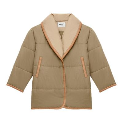 MARANT ETOILE2025 GALLY复古披肩领棉质混纺绗缝外套女