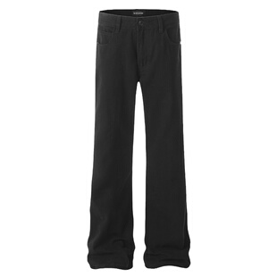 小柯xock巴黎bootcut黑色弯刀微喇牛仔裤男款美式cleanfit直筒裤