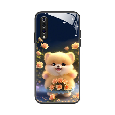 适用于小米9 手机壳mi9pro/9se/9t新款钢化玻璃壳M1902F1T全包硅胶软边M1908F1XE卡通狗狗9tpro超薄高级女款