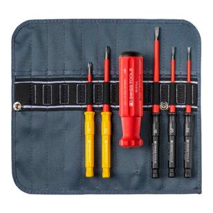进口瑞士PB Swiss Tools电工绝缘可换细杆螺丝刀卷包套装 5216.SU