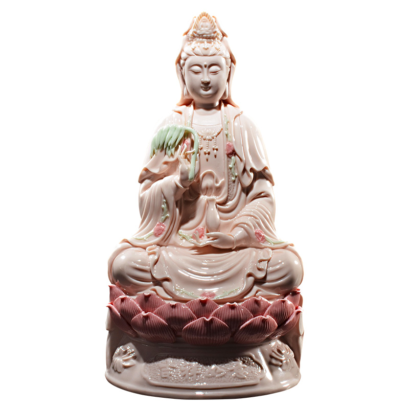 戴玉堂 陶瓷观音佛像供奉家用神像摆件杨柳如意南海观世音菩萨像