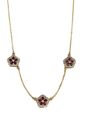 锆石花朵项链女轻奢精致锁骨链