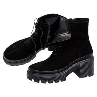 莎莎苏2025秋冬季新款伯德靴厚底增高弹力瘦瘦靴加绒出片时装女靴