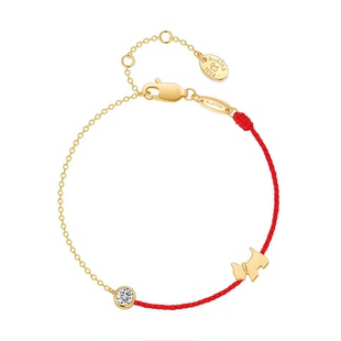 法兰西AG/瑷嘉莎925银女幸运红绳手链本命年招财明星同款编织手绳