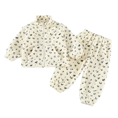 女童珊瑚绒睡衣套装保暖秋冬款