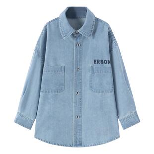 小象汉姆男童牛仔衣儿童衬衫休闲外套2026春装新款男孩外穿上衣潮
