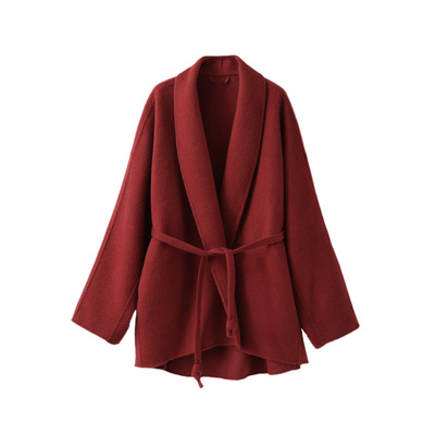 假日氛围感斗篷式双面呢外套