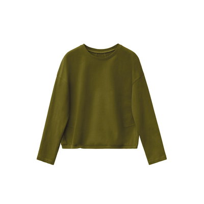 小个子短款长袖t恤衫女爽棉圆领