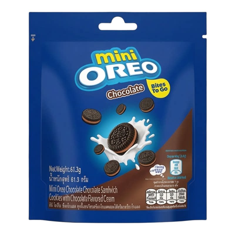 Oreo 香港进口迷你朱古力味夹心饼干松脆曲奇零食随行袋装61.3g*2