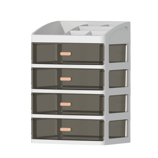 抽屉式桌面收纳盒办公室文具化妆品学生书桌杂物储物盒分隔置物架