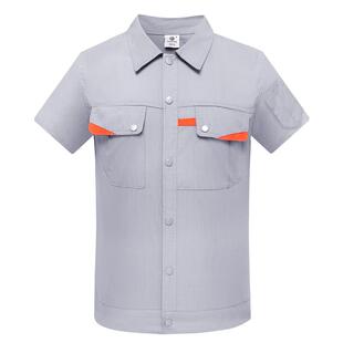 夏季工作服男薄款长短袖工装套装工厂车间工地速干劳动劳保服上衣