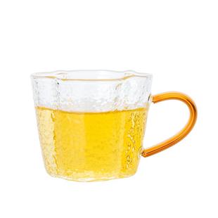 雅集茶具苏窗品茶杯棱影功夫小品茶杯子锤纹带把加厚主人杯一口杯