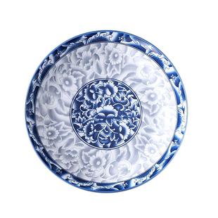 青花瓷盘子陶瓷菜盘家用2025新款老式餐具碗碟套装7/8寸汤盘深盘
