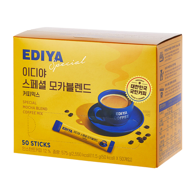 【闹妈专享】 EDIYA韩国进口摩卡混合冻干速溶三合一咖啡粉50条装