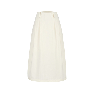 indicia标记2026春新款温柔清新米白廓形半身裙利落长裙L2A6QZ034