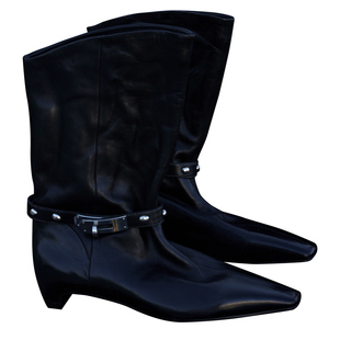 Le' Murmure 扎哈·哈迪德建筑美学 重工水洗马皮 马衔扣骑士中靴