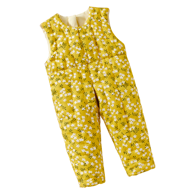 婴儿纯棉花棉裤宝宝加厚开裆背带棉裤男女儿童手工加厚长裤保暖裤