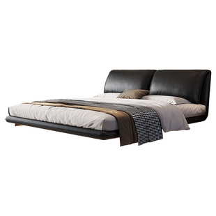 格调宣言真皮双人床意式现代极简卧室大靠包婚床1.8米1.5米悬浮床