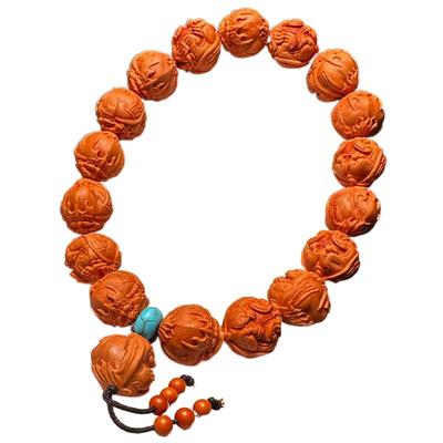 龙龟老树龙纹桃核手串