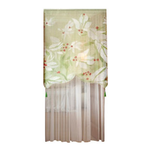 门帘法式氛围感纱帘家用免打孔防蚊虫卧室隐私遮挡帘印花装饰帘子