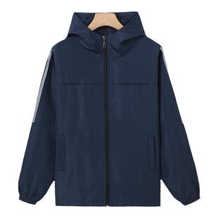 秋冬反光风衣定制防风长袖工作服班服外套连帽拉链广告衫印字logo