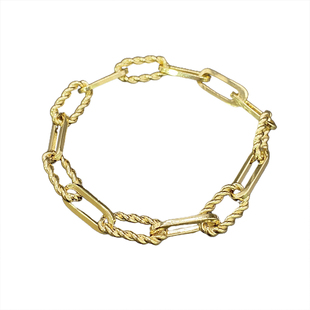 臻怡18K超粗麻花间链欧美大圈链时尚大气潮链手链项链波塞冬链