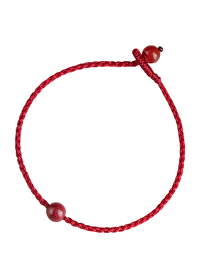 朱砂原矿红绳手工编织手链