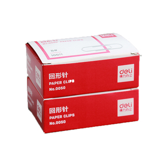 10盒/得力回形针0018曲别针大号不锈钢回形针夹u形针金属三角回形针ins安全小别针书签文件办公用品回型循针