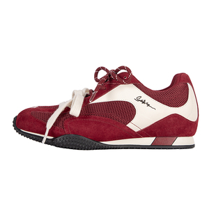 吴大叔泡芙鞋2026春夏新款软底超级好看红色德训鞋女内增高运动鞋