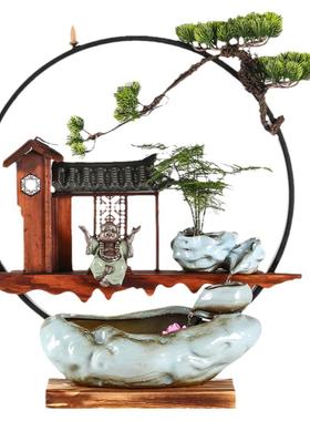 流水摆件办公室桌面雾化加湿器