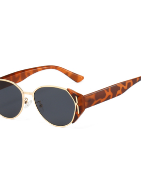 复古猫眼椭圆玳瑁框防紫外线墨镜