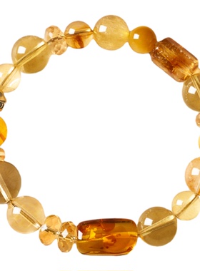 黄水晶手串天然水晶手链